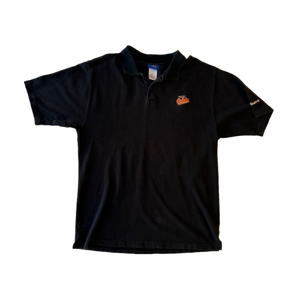 Vintage MLB Baltimore Orioles Embroidered Black Polo Shirt Men’s XL
